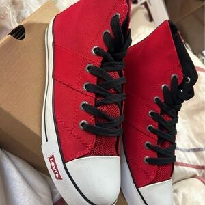 Levi's Red and Black High-Top Sneakers